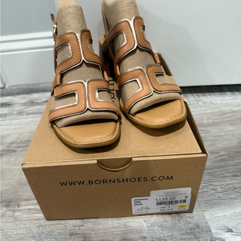 Born Natural Leather Sandals